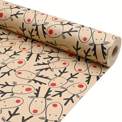 Elk Brown Christmas Wrapping Paper Roll 43 X 14