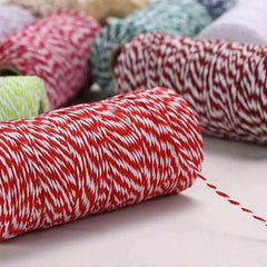 10M Red Cotton Rope Hand Woven DIY Thread Christmas Bouquets Flower Wrapping