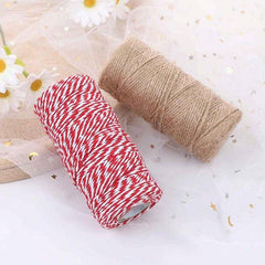 10M Red Cotton Rope Hand Woven DIY Thread Christmas Bouquets Flower Wrapping