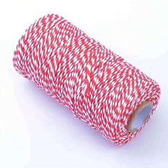 10M Red Cotton Rope Hand Woven DIY Thread Christmas Bouquets Flower Wrapping