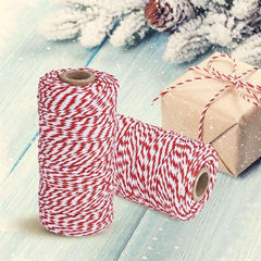 10M Red Cotton Rope Hand Woven DIY Thread Christmas Bouquets Flower Wrapping