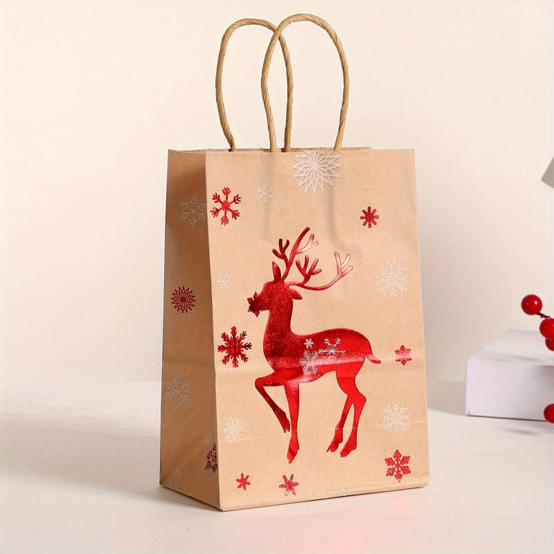 12pcs Christmas Gift Bags Tote Bags With Handles - Navidad Decorations