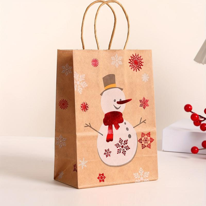 12pcs Christmas Gift Bags Tote Bags With Handles - Navidad Decorations