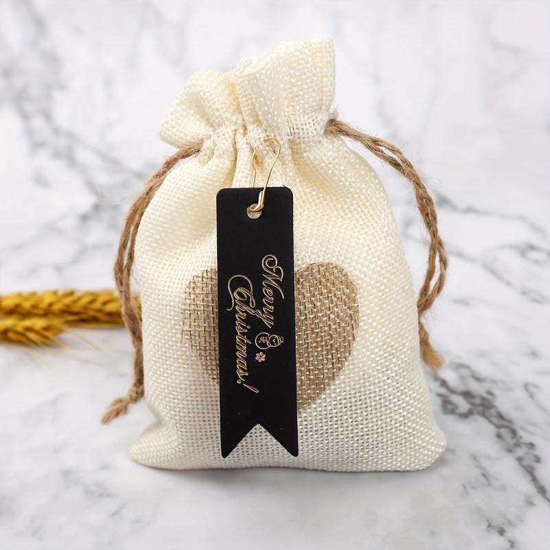 100pcs Merry Letter Golden Swallowtail Gift Label Christmas Card Decor