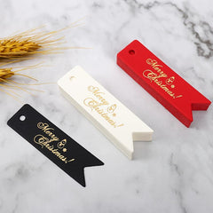 100pcs Merry Letter Golden Swallowtail Gift Label Christmas Card Decor