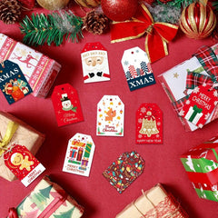 48pcs Merry Christmas Gift Tags With 50pcs Strings Xmas Tree Hanging Labels