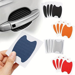 4 pcs Carbon Fiber Car Handle Protector Scratch Resistant Film