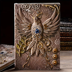 Vintage European Style A5 PU Leather Embossed 3D Notebook