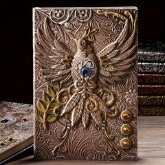 Vintage European Style A5 PU Leather Embossed 3D Notebook