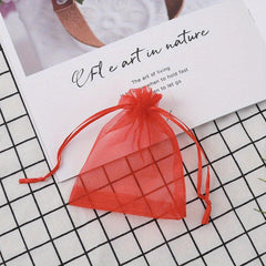 20pcs Pearl Yarn Mesh Drawstring Small Bags Jewelry Makeup Organza Favor Bags