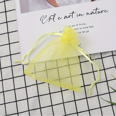 20pcs Pearl Yarn Mesh Drawstring Small Bags Jewelry Makeup Organza Favor Bags