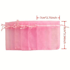 20pcs Pearl Yarn Mesh Drawstring Small Bags Jewelry Makeup Organza Favor Bags