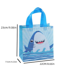 4pcs Shark Pattern Gift Bags Non Woven Tote Bags