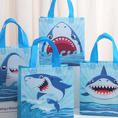 4pcs Shark Pattern Gift Bags Non Woven Tote Bags
