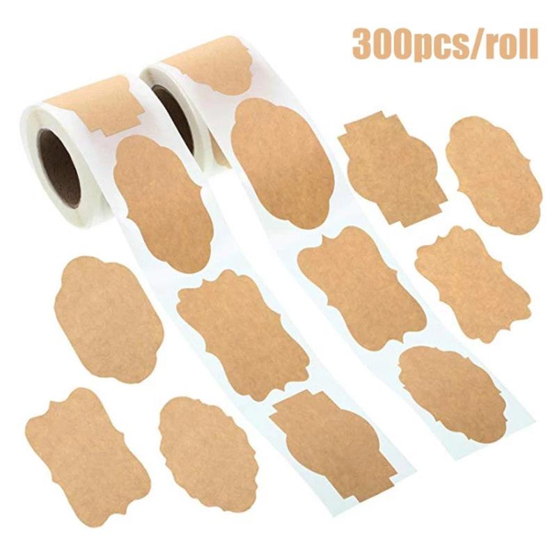 300pcs Geometric Stickers Retro Holiday Labels Gift Tag