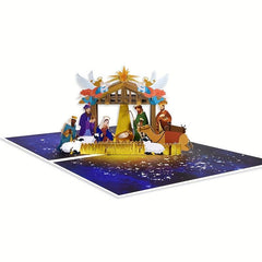 1pc Pop Up Christmas Cards 3D Christmas Card With Envelopes And Note Tag