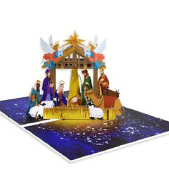 1pc Pop Up Christmas Cards 3D Christmas Card With Envelopes And Note Tag