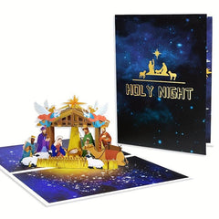 1pc Pop Up Christmas Cards 3D Christmas Card With Envelopes And Note Tag