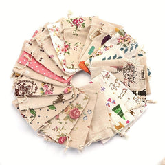 12pcs 13x18cm Cotton Bags Sachets Empty Drawstring Bags Cartoon Gift Bags