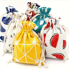 12pcs 13x18cm Cotton Bags Sachets Empty Drawstring Bags Cartoon Gift Bags