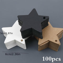 100pcs Five pointed Star Christmas Wedding Label Party Gift Card