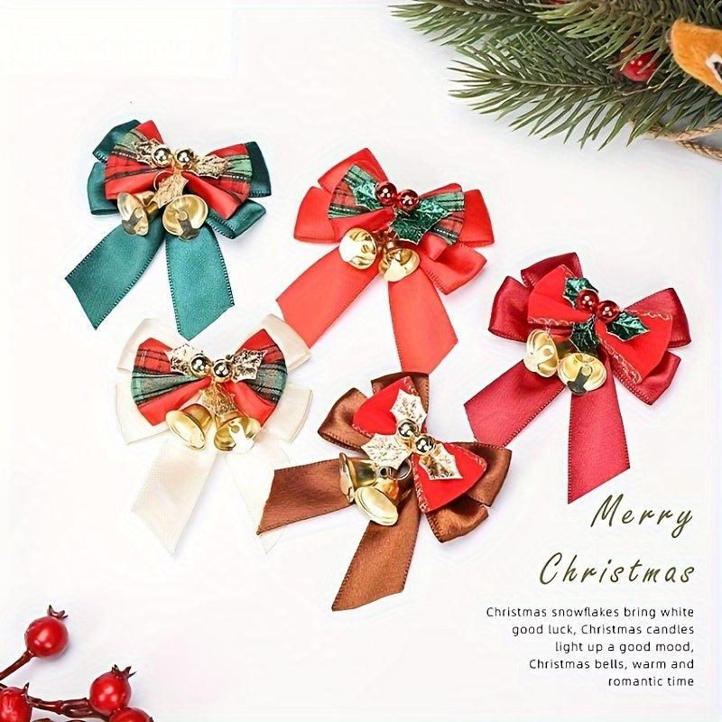 Christmas Gift Wrap Bow with Bells, Double Sided Tape | Holiday Decor