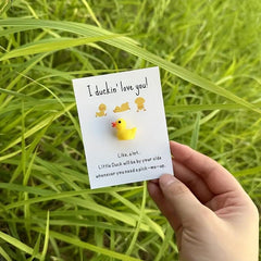 Ducking Love You Pocket Duck Cheer Up Card & Mini Resin Duck Set