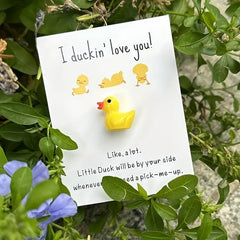 Ducking Love You Pocket Duck Cheer Up Card & Mini Resin Duck Set