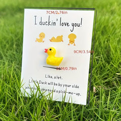 Ducking Love You Pocket Duck Cheer Up Card & Mini Resin Duck Set