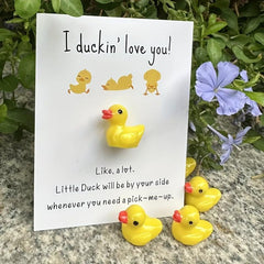 Ducking Love You Pocket Duck Cheer Up Card & Mini Resin Duck Set