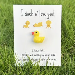 Ducking Love You Pocket Duck Cheer Up Card & Mini Resin Duck Set