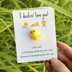 Ducking Love You Pocket Duck Cheer Up Card & Mini Resin Duck Set