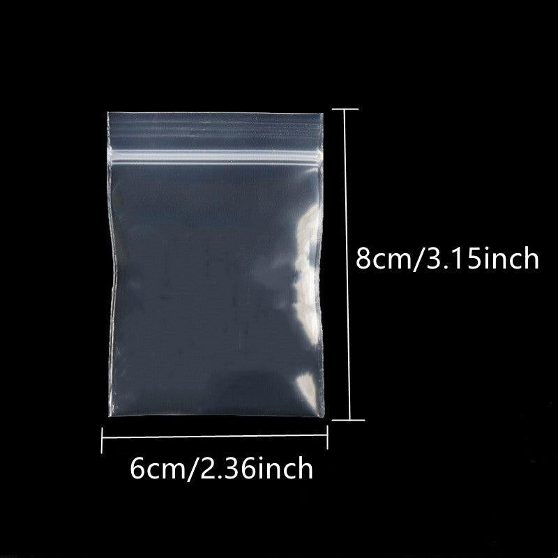 100pcs Transparent Jewelry Bags 3 Sizes Zipper & Anti Aging Packaging