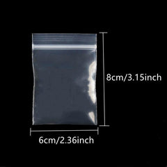 100pcs Transparent Jewelry Bags 3 Sizes Zipper & Anti Aging Packaging