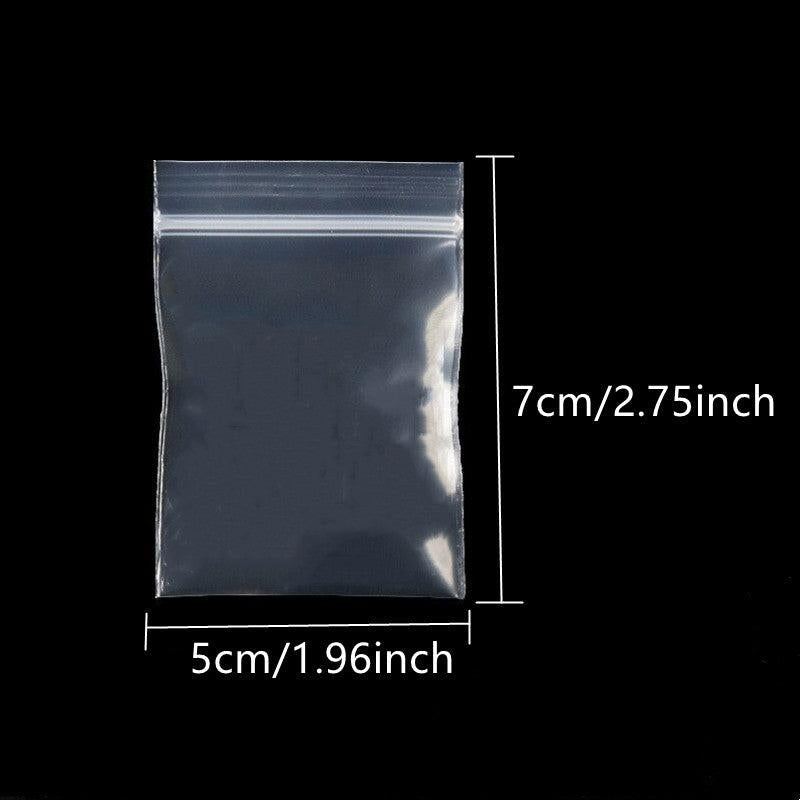 100pcs Transparent Jewelry Bags 3 Sizes Zipper & Anti Aging Packaging