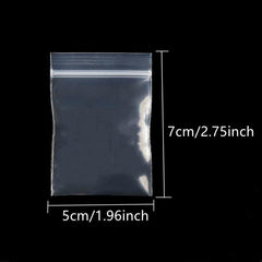 100pcs Transparent Jewelry Bags 3 Sizes Zipper & Anti Aging Packaging