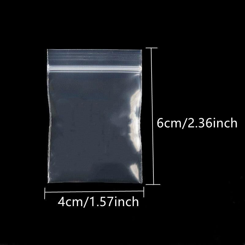 100pcs Transparent Jewelry Bags 3 Sizes Zipper & Anti Aging Packaging