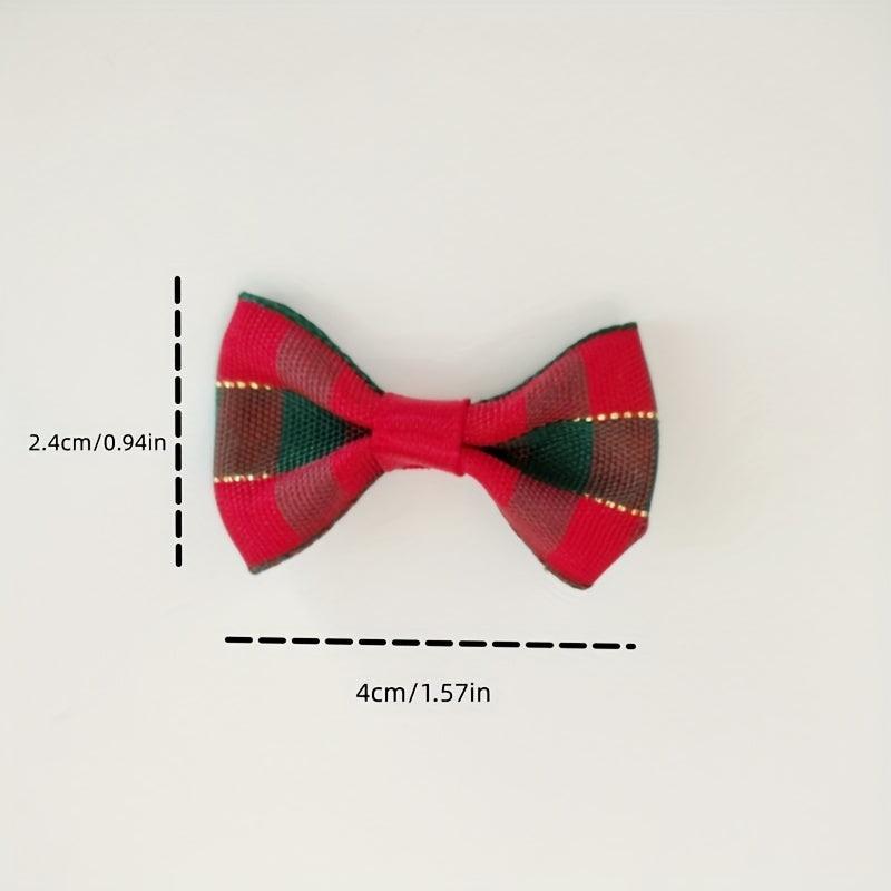 10pcs Christmas Decoration Bow DIY Hand Gift Decoration Ribbon