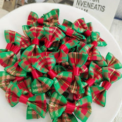 10pcs Christmas Decoration Bow DIY Hand Gift Decoration Ribbon