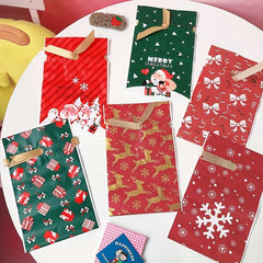 10pcs Christmas Drawstring Candy Gift Bags Ribbon Decorations Party Favors