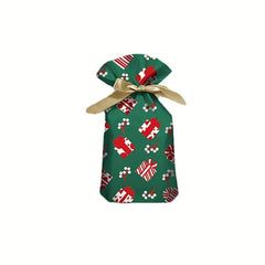 10pcs Christmas Drawstring Candy Gift Bags Ribbon Decorations Party Favors