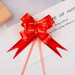 50pcs Christmas Gift Packaging Butterfly Bow Golden Edge Patterns