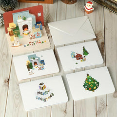 4pcs 3D Christmas Greeting Card for Friends Classmates