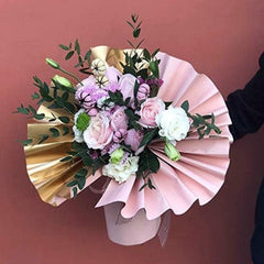 Double Sided Golden Flower Wrapping Paper Waterproof Gift Packaging