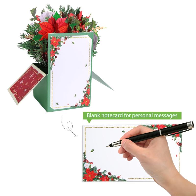 Christmas Poinsettia Pop Up Flower Box Card