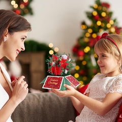 Christmas Poinsettia Pop Up Flower Box Card