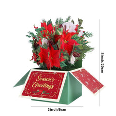 Christmas Poinsettia Pop Up Flower Box Card