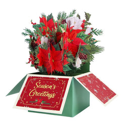 Christmas Poinsettia Pop Up Flower Box Card