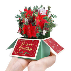 Christmas Poinsettia Pop Up Flower Box Card