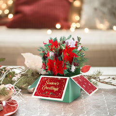 Christmas Poinsettia Pop Up Flower Box Card